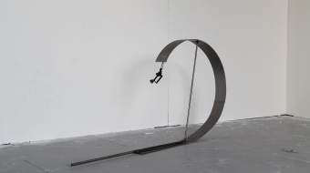 Giant selfie stick sculpture